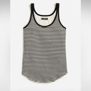 J. Crew Vintage Rib Shelf Bra Tank Top, Natural/Black Stripe